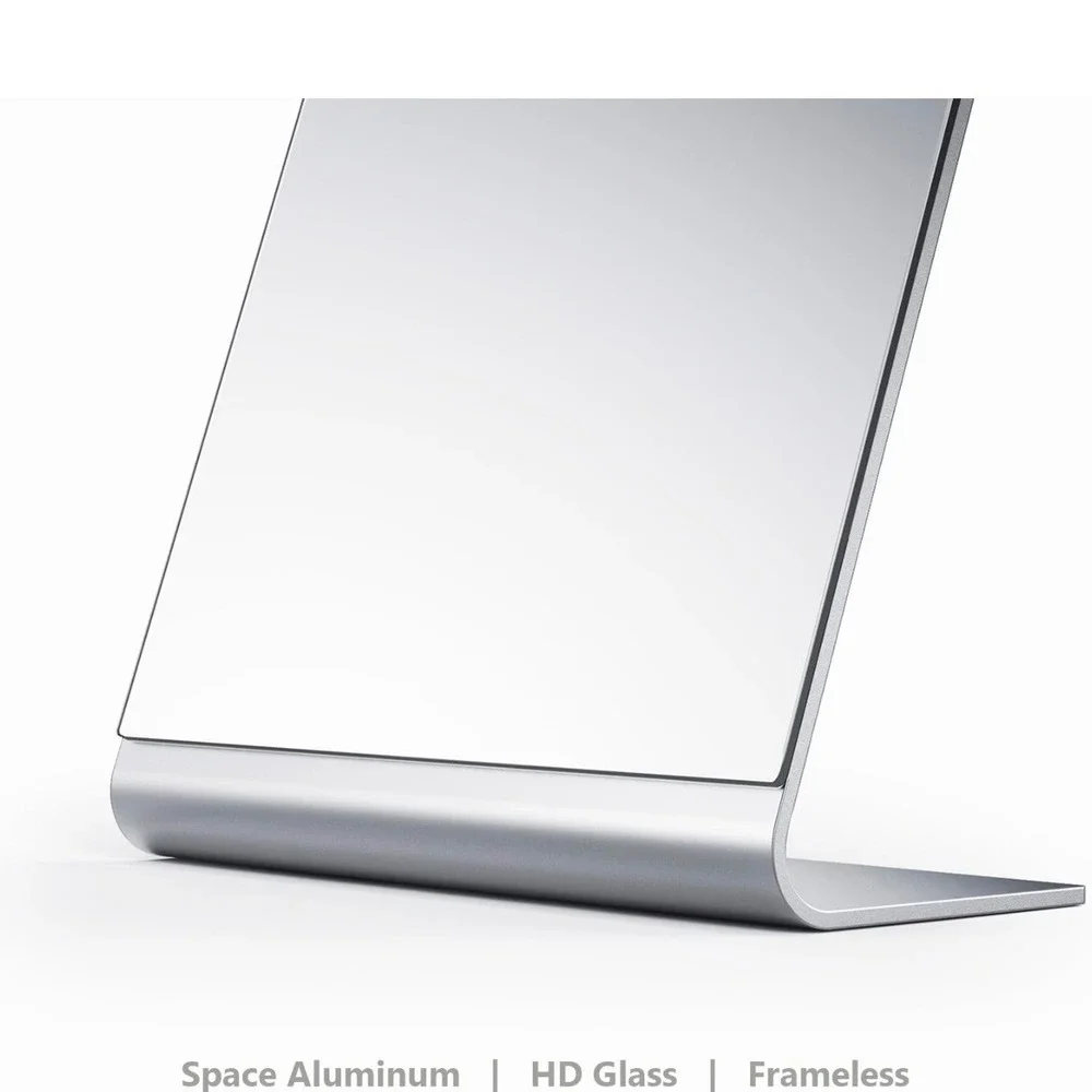 NEZZOE Modern Luxury Makeup Mirror‎ 12x7 Silver Aluminum Frameless HD Glass NL30